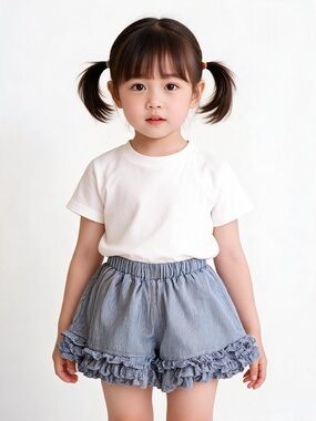 Persnickety Kids Blue Ruffle Shorts 3Y